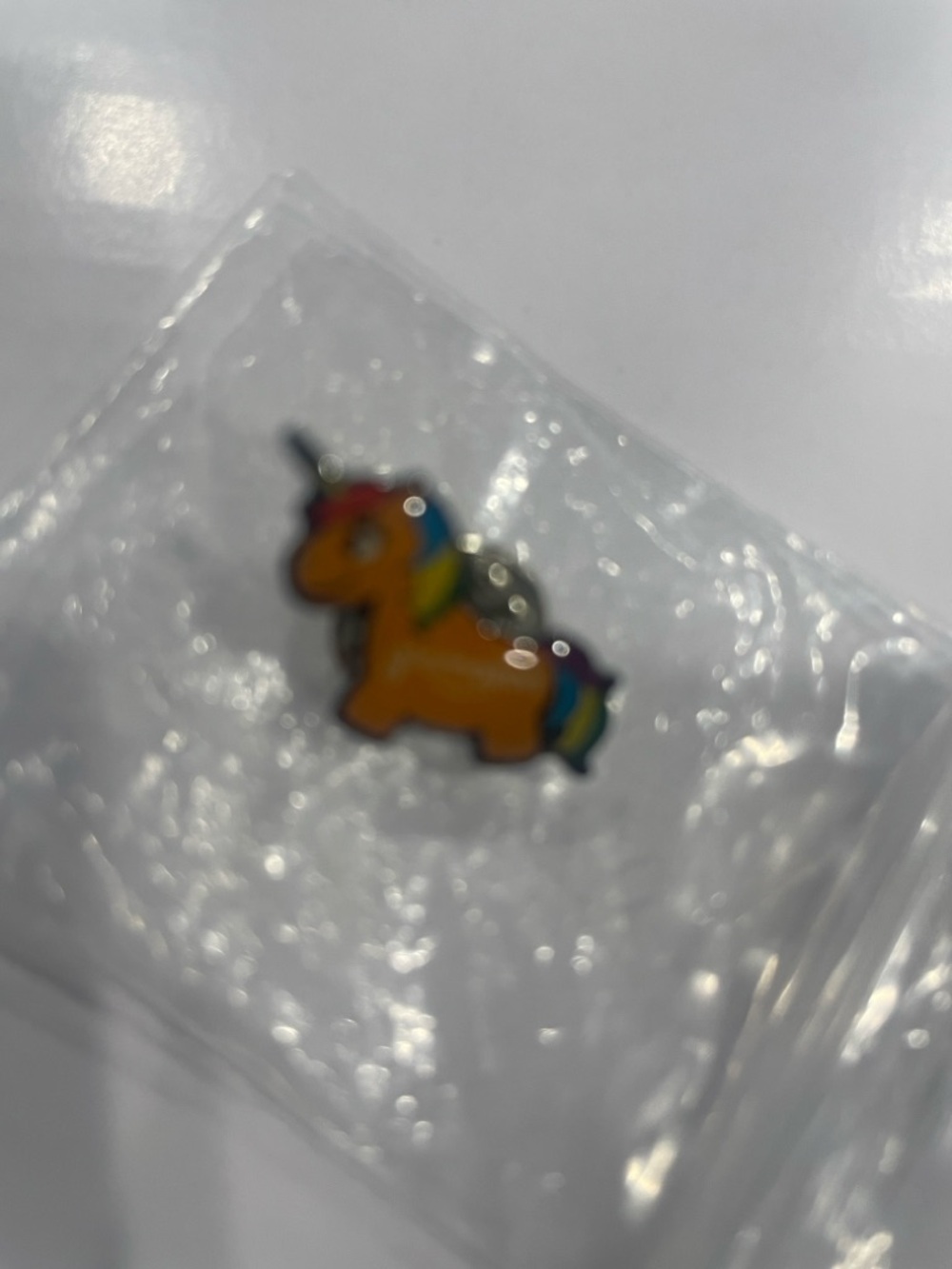 Orange Rainbow Unicorn Enamel Pin